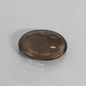 3.47 ct Brown Smoky Quartz Gemstone, Smoky Quartz Gem in Oval Cabochon Shape for Sale.