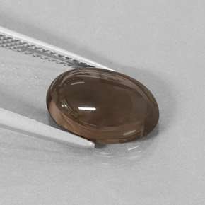 3.47 ct Brown Smoky Quartz Stone, Natural Smoky Quartz in Oval Cabochon Shape for Sale