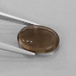 3.24 ct Brown Smoky Quartz Stone, Natural Smoky Quartz in Oval Cabochon Shape for Sale