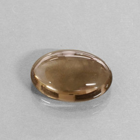 3.42 ct Brown Smoky Quartz Gemstone, Smoky Quartz Gem in Oval Cabochon Shape for Sale.