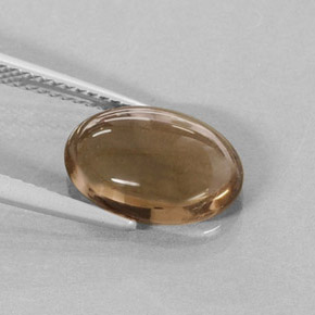 3.42 ct Brown Smoky Quartz Stone, Natural Smoky Quartz in Oval Cabochon Shape for Sale