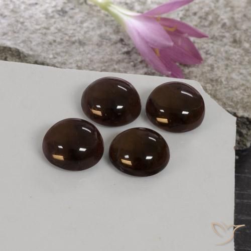 27.53 ctw Brown Smoky Quartz Stones, Natural Smoky Quartz in Round Cabochon Shape for Sale