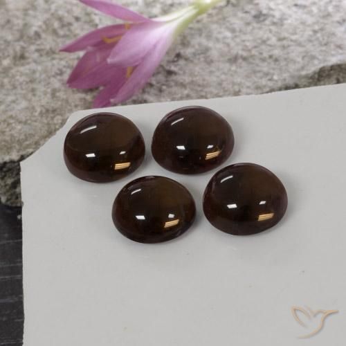 Smoky Quartz Gemstones in 12 mm (calibrated) Size for Sale, Smoky Quartz Stones in Umber Brown Color
