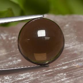 6.31 ct Brown Smoky Quartz Gemstone, Smoky Quartz Gem in Round Cabochon Shape for Sale.