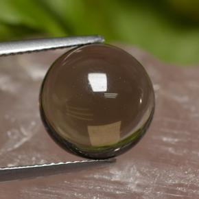 6.70 ct Brown Smoky Quartz Gemstone, Smoky Quartz Gem in Round Cabochon Shape for Sale.