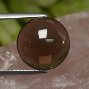 5.82 ct Brown Smoky Quartz Gemstone, Smoky Quartz Gem in Round Cabochon Shape for Sale.