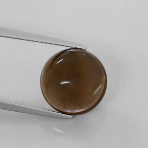 7.22 ct Brown Smoky Quartz Gemstone, Smoky Quartz Gem in Round Cabochon Shape for Sale.