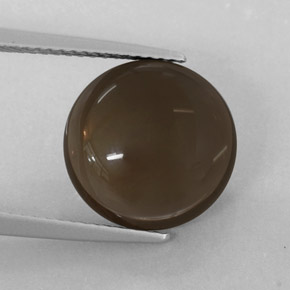 6.47 ct Brown Smoky Quartz Gemstone, Smoky Quartz Gem in Round Cabochon Shape for Sale.