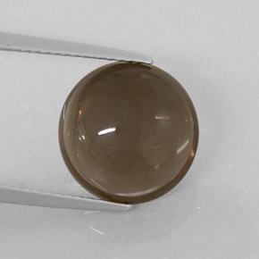 6.15 ct Brown Smoky Quartz Gemstone, Smoky Quartz Gem in Round Cabochon Shape for Sale.