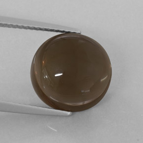 7.52 ct Brown Smoky Quartz Gemstone, Smoky Quartz Gem in Round Cabochon Shape for Sale.