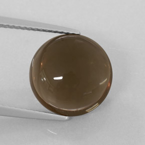 6.40 ct Brown Smoky Quartz Gemstone, Smoky Quartz Gem in Round Cabochon Shape for Sale.