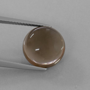 6.40 ct Brown Smoky Quartz Gemstone, Smoky Quartz Gem in Round Cabochon Shape for Sale.