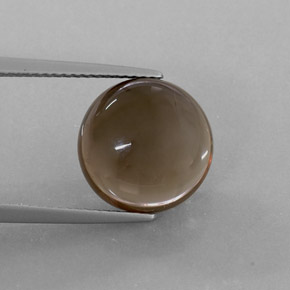 6.72 ct Brown Smoky Quartz Gemstone, Smoky Quartz Gem in Round Cabochon Shape for Sale.