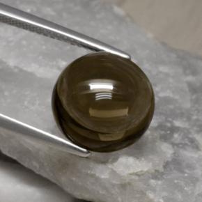 6.79 ct Brown Smoky Quartz Stone, Natural Smoky Quartz in Round Cabochon Shape for Sale