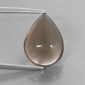 8.58 ct Brown Smoky Quartz Gemstone, Smoky Quartz Gem in Pear Cabochon Shape for Sale.