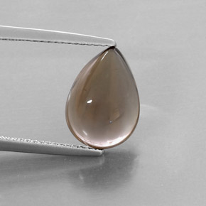 4.55 ct Brown Smoky Quartz Gemstone, Smoky Quartz Gem in Pear Cabochon Shape for Sale.