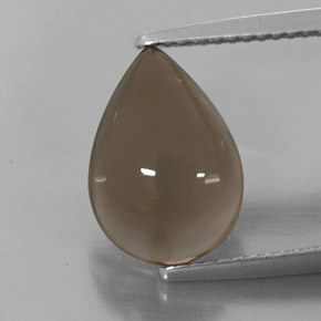 4.05 ct Brown Smoky Quartz Gemstone, Smoky Quartz Gem in Pear Cabochon Shape for Sale.
