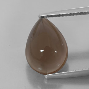6.75 ct Brown Smoky Quartz Gemstone, Smoky Quartz Gem in Pear Cabochon Shape for Sale.