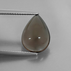 4.80 ct Brown Smoky Quartz Gemstone, Smoky Quartz Gem in Pear Cabochon Shape for Sale.