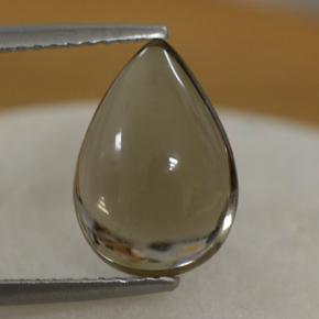 4.19 ct Brown Smoky Quartz Gemstone, Smoky Quartz Gem in Pear Cabochon Shape for Sale.