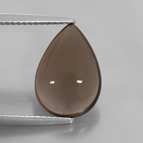 4.53 ct Brown Smoky Quartz Gemstone, Smoky Quartz Gem in Pear Cabochon Shape for Sale.