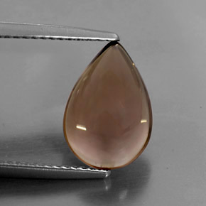 3.55 ct Brown Smoky Quartz Gemstone, Smoky Quartz Gem in Pear Cabochon Shape for Sale.