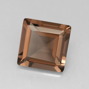 3.83 ct Brown Smoky Quartz Stone, Natural Smoky Quartz in Square Facet Shape for Sale