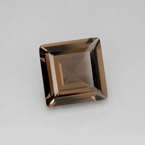 3.35 ct Brown Smoky Quartz Gemstone, Smoky Quartz Gem in Square Facet Shape for Sale.