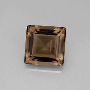 4.28 ct Brown Smoky Quartz Gemstone, Smoky Quartz Gem in Square Facet Shape for Sale.
