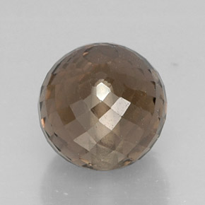 7.00 ct Brown Smoky Quartz Gemstone, Smoky Quartz Gem in Half-Drilled Sphere Shape for Sale.