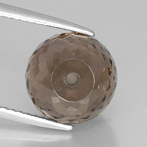 7.00 ct Brown Smoky Quartz Stone, Natural Smoky Quartz in Half-Drilled Sphere Shape for Sale