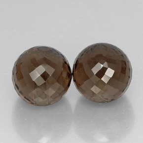 13.77 ct Brown Smoky Quartz Gemstone, Smoky Quartz Gem in Half-Drilled Sphere Shape for Sale.