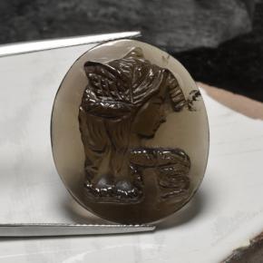 Medium Brown Дымчатый Кварц Камень - 24.7ct Резная камея овальной формы (ID: 311301)