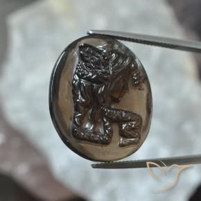 Smoky Quartz Gemstone in 27.3 x 22.4 mm Size for Sale, Smoky Quartz Stone in Medium Brown Color