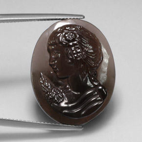 23.19 ct Brown Smoky Quartz Stone, Natural Smoky Quartz in Carved Cameo Shape for Sale