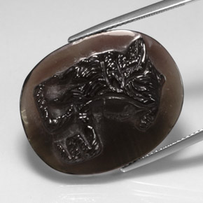Smoky Quartz Gemstone in 27.3 x 22.2 mm Size for Sale, Smoky Quartz Stone in Smoky Brown Color