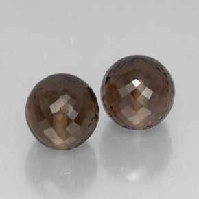 14.26 ct Brown Smoky Quartz Stone, Natural Smoky Quartz in Half-Drilled Sphere Shape for Sale