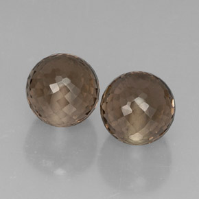 13.88 ct Brown Smoky Quartz Stone, Natural Smoky Quartz in Half-Drilled Sphere Shape for Sale