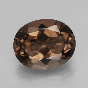 2.41 ct Brown Smoky Quartz Gemstone, Smoky Quartz Gem in Oval Facet Shape for Sale.