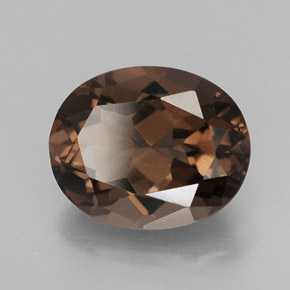 2.41 ct Brown Smoky Quartz Stone, Natural Smoky Quartz in Oval Facet Shape for Sale