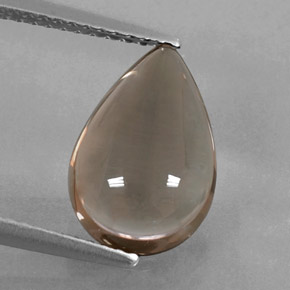 3.17 ct Brown Smoky Quartz Gemstone, Smoky Quartz Gem in Pear Cabochon Shape for Sale.
