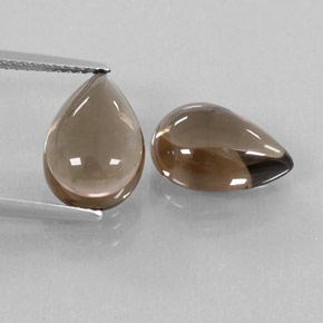 6.41 ct Brown Smoky Quartz Gemstone, Smoky Quartz Gem in Pear Cabochon Shape for Sale.
