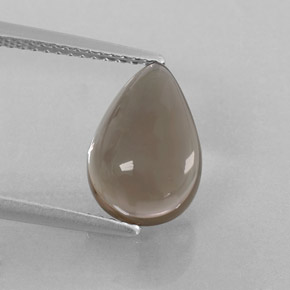 3.26 ct Brown Smoky Quartz Gemstone, Smoky Quartz Gem in Pear Cabochon Shape for Sale.