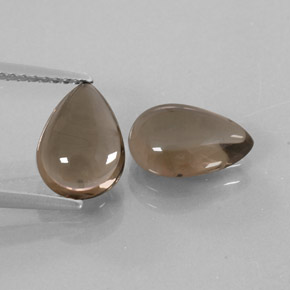 3.51 ct Brown Smoky Quartz Gemstone, Smoky Quartz Gem in Pear Cabochon Shape for Sale.