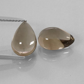 4.33 ct Brown Smoky Quartz Gemstone, Smoky Quartz Gem in Pear Cabochon Shape for Sale.