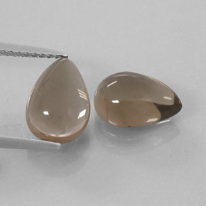 4.26 ct Brown Smoky Quartz Gemstone, Smoky Quartz Gem in Pear Cabochon Shape for Sale.