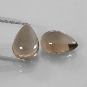 3.96 ct Brown Smoky Quartz Gemstone, Smoky Quartz Gem in Pear Cabochon Shape for Sale.