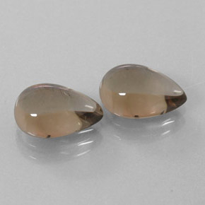 3.96 ct Brown Smoky Quartz Stone, Natural Smoky Quartz in Pear Cabochon Shape for Sale