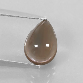 2.51 ct Brown Smoky Quartz Gemstone, Smoky Quartz Gem in Pear Cabochon Shape for Sale.