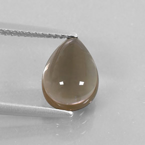 2.34 ct Brown Smoky Quartz Gemstone, Smoky Quartz Gem in Pear Cabochon Shape for Sale.